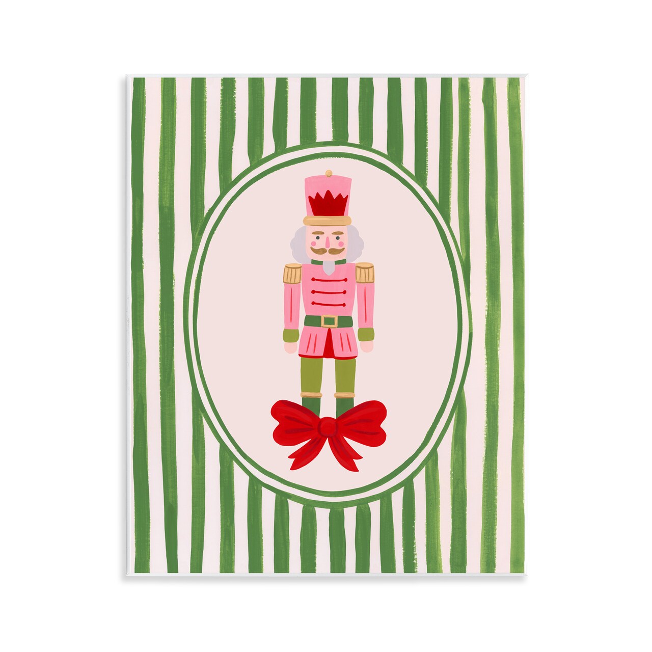 Stupell Industries Nutcracker with Ribbon Stripes Wall Plaque Art, design by Courtney Haley